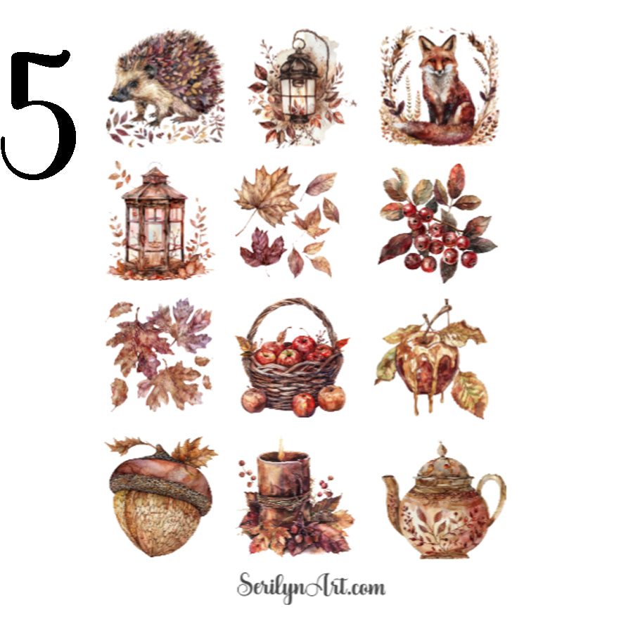 Rustic Autumn Sticker Sheet