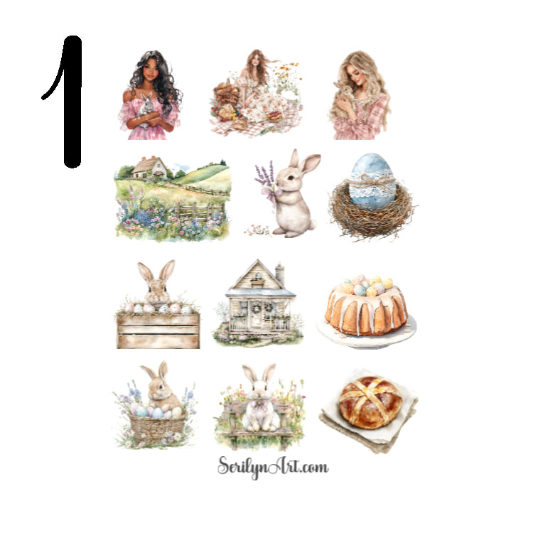 Rustic Meadow Easter Sticker Sheet