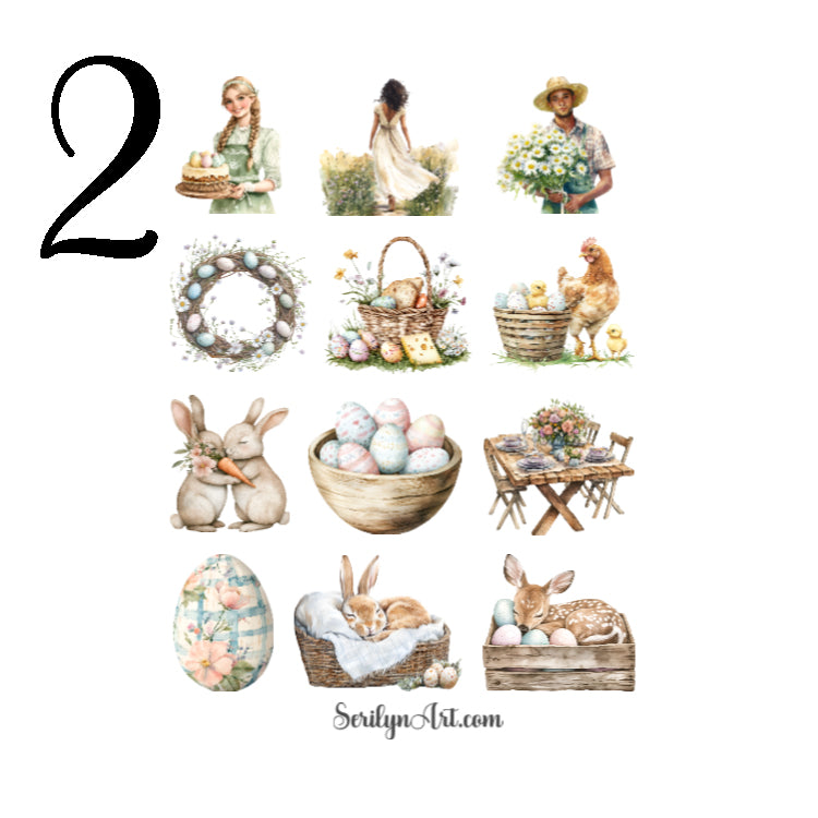 Rustic Meadow Easter Sticker Sheet