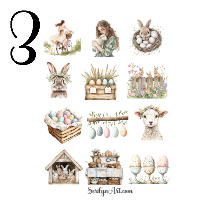 Rustic Meadow Easter Sticker Sheet