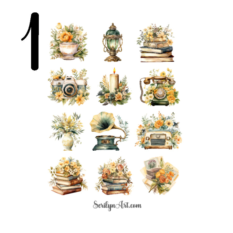Sage Vintage Sticker Sheet
