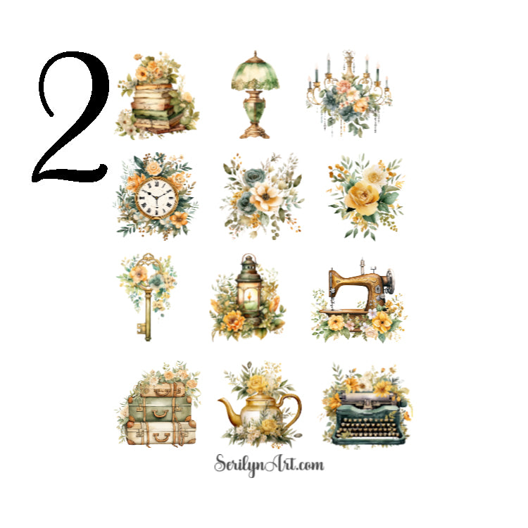 Sage Vintage Sticker Sheet