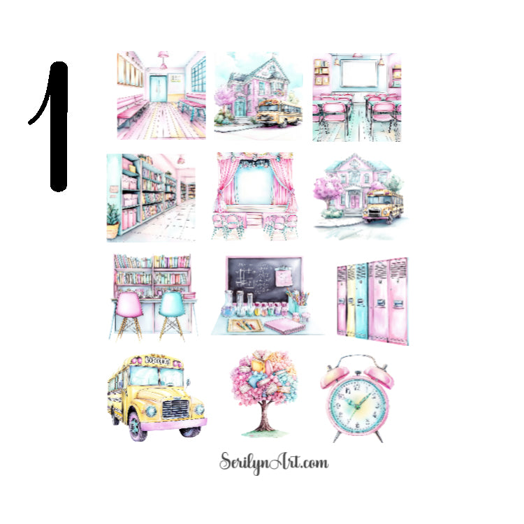 School Life Sticker Sheet