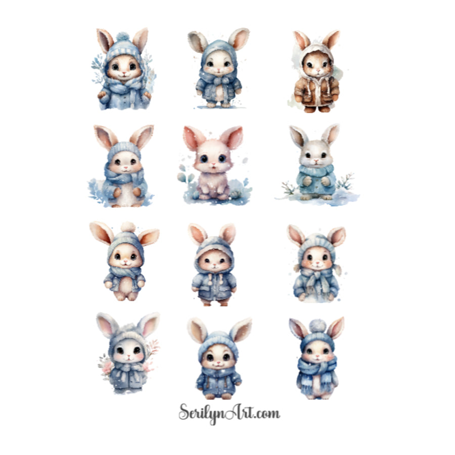 Snow Bunnies Sticker Sheet