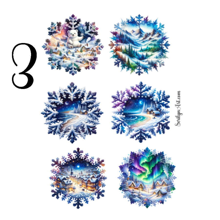Snowflake Landscape Sticker Sheet