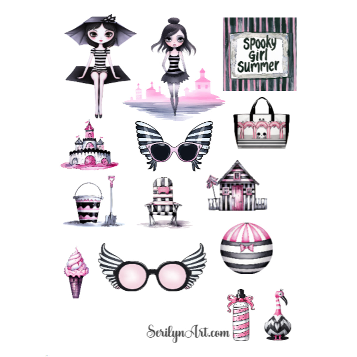 Spooky Girl Summer Sticker Sheet