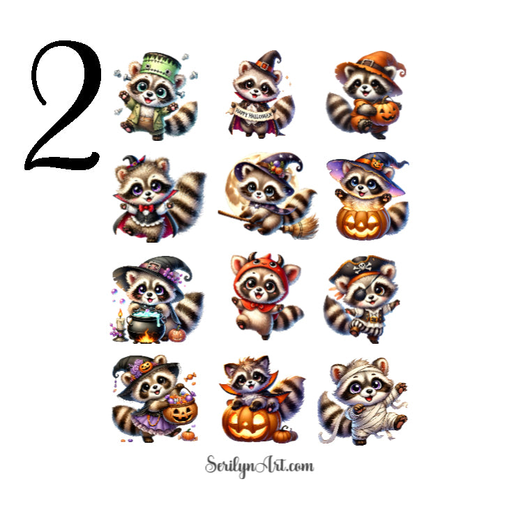 Spooky Raccoons Sticker Sheet