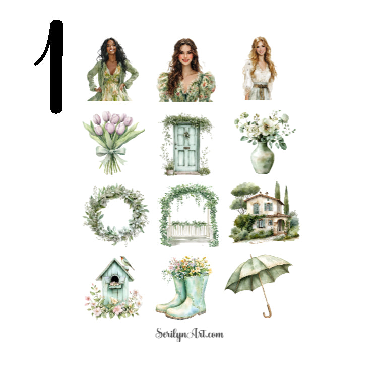 Spring Blooming Porch Sticker Sheet