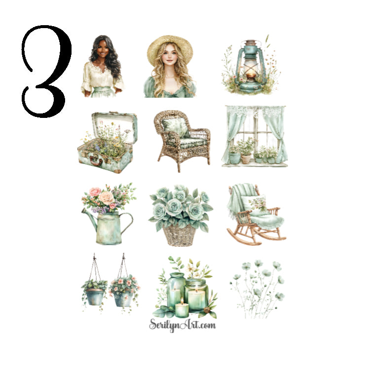 Spring Blooming Porch Sticker Sheet