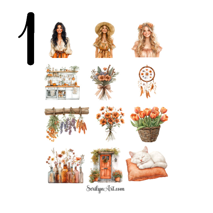 Spring Boho Countryside Sticker Sheet