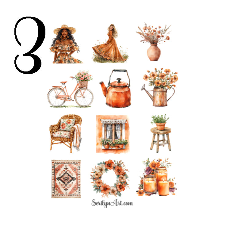 Spring Boho Countryside Sticker Sheet