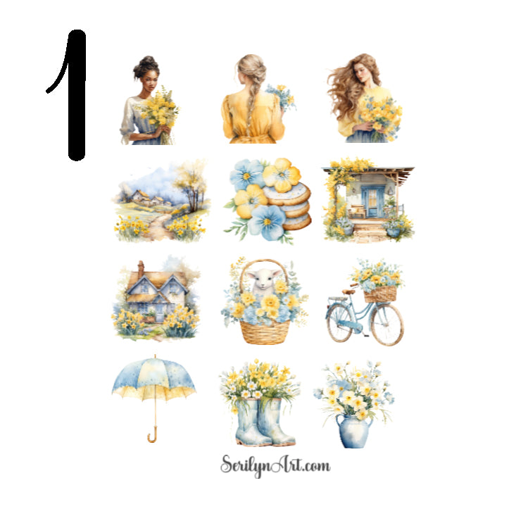 Spring Cottage Sticker Sheet