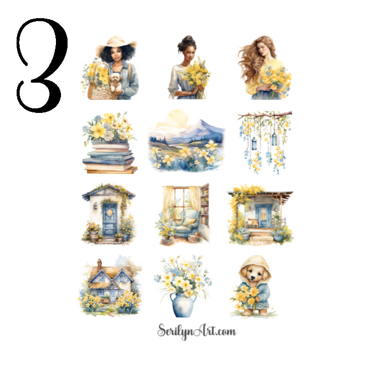 Spring Cottage Sticker Sheet