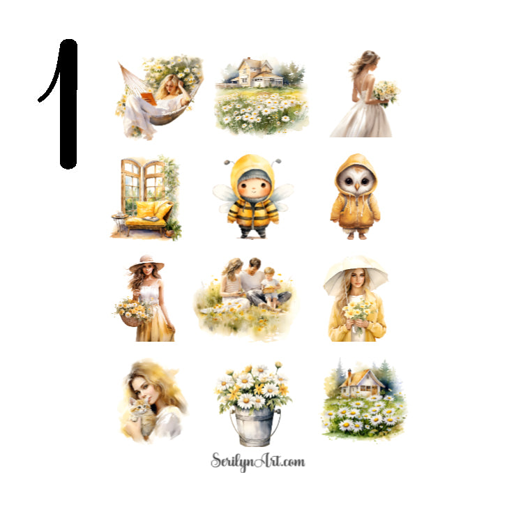 Spring Daisy Sticker Sheet