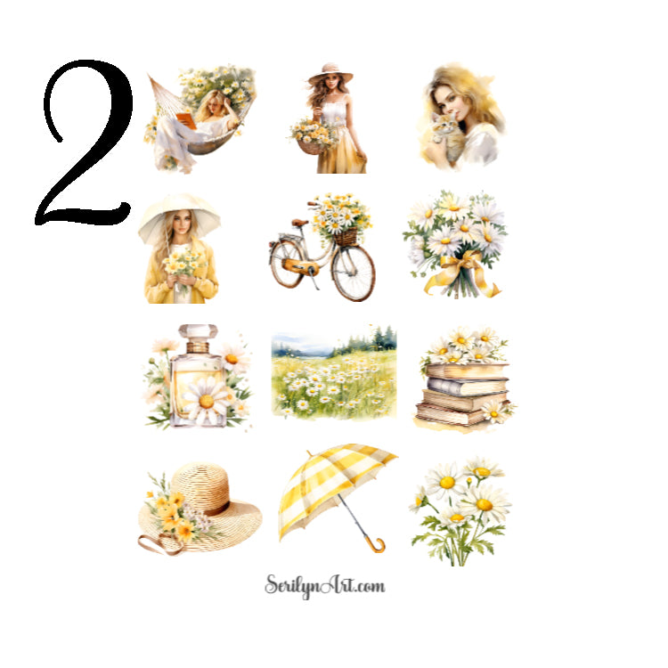 Spring Daisy Sticker Sheet