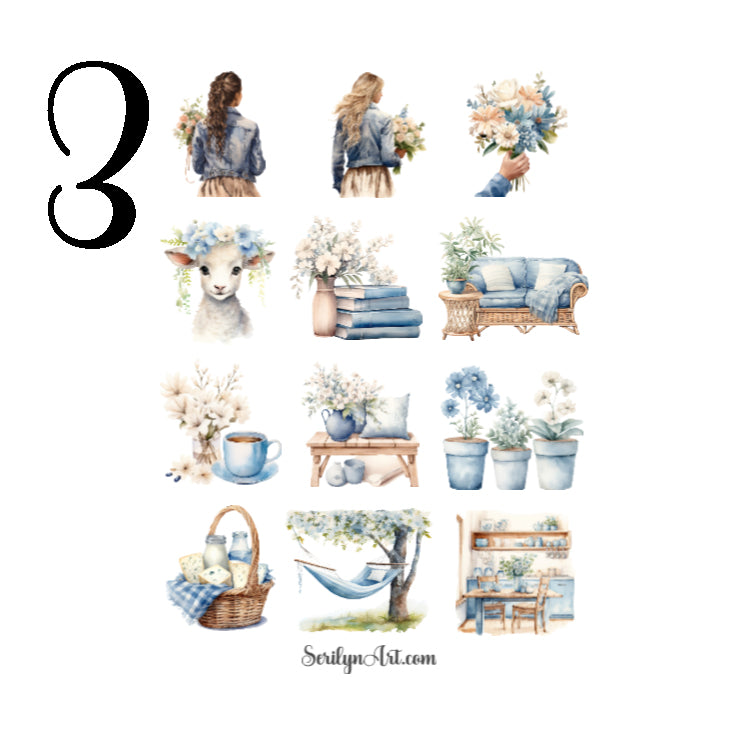 Spring Denim Sticker Sheet