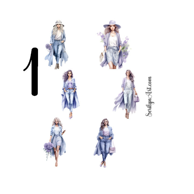 Spring Fashion Lilac Sticker Sheet