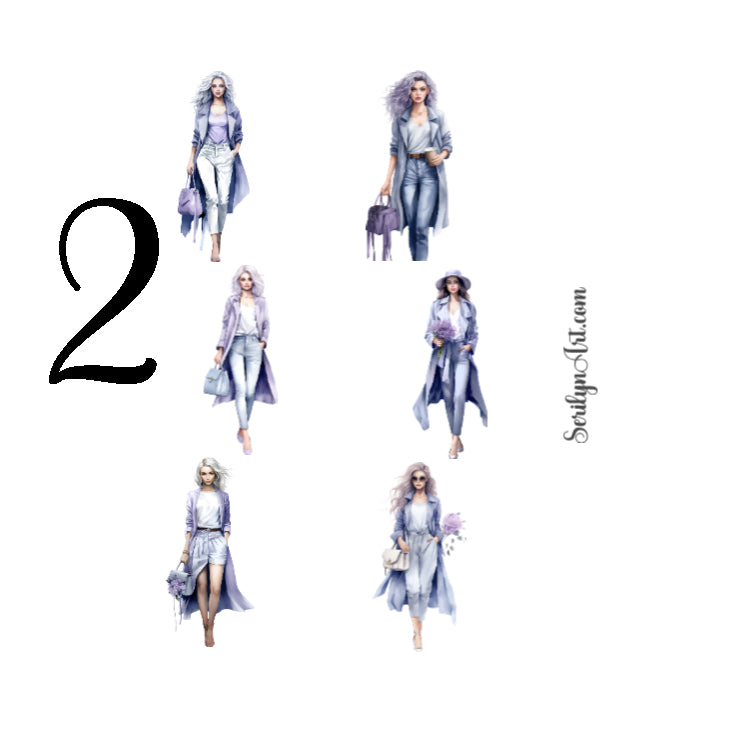 Spring Fashion Lilac Sticker Sheet