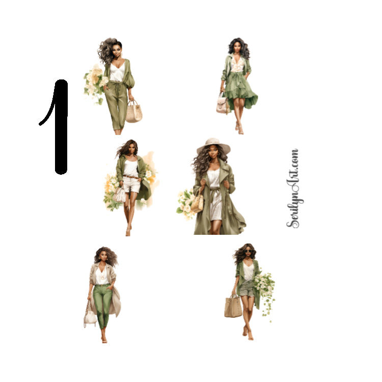 Spring Fashion Olive Sticker Sheet