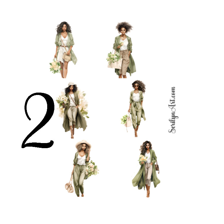 Spring Fashion Olive Sticker Sheet