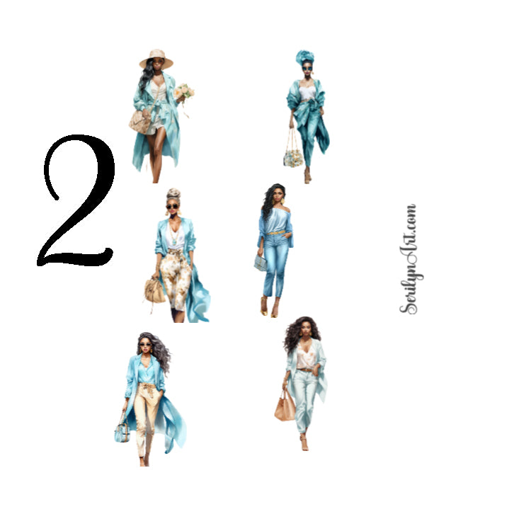 Spring Fashion Turquiose Sticker Sheet