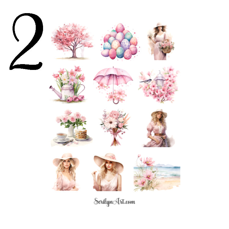 Powder Pink Spring Sticker Sheet
