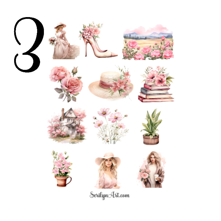 Powder Pink Spring Sticker Sheet