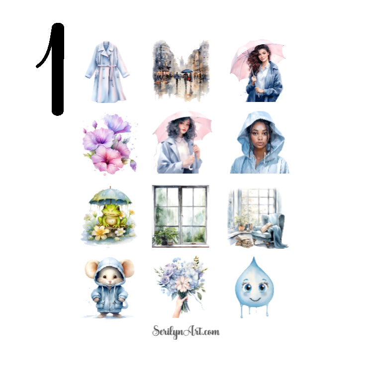 Rainiy Day Spring Sticker Sheet