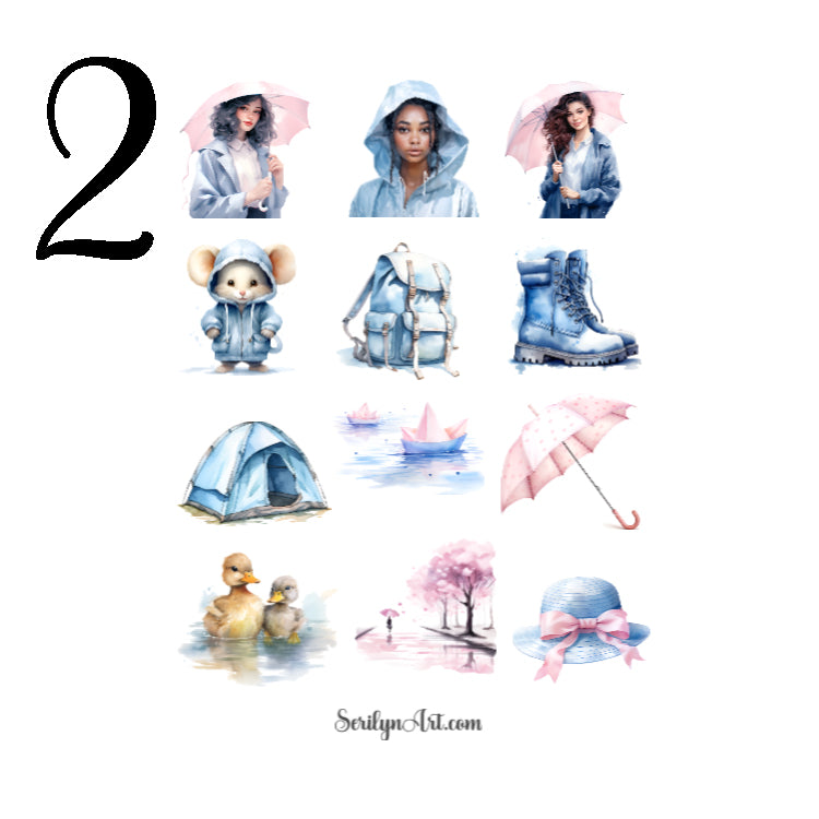 Rainiy Day Spring Sticker Sheet