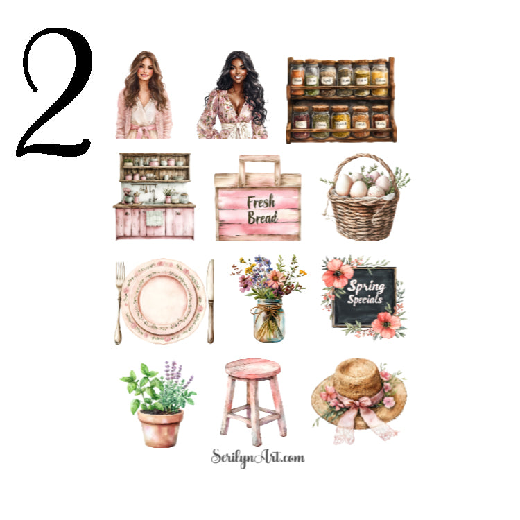 Spring Serene Kitchen Sticker Sheet