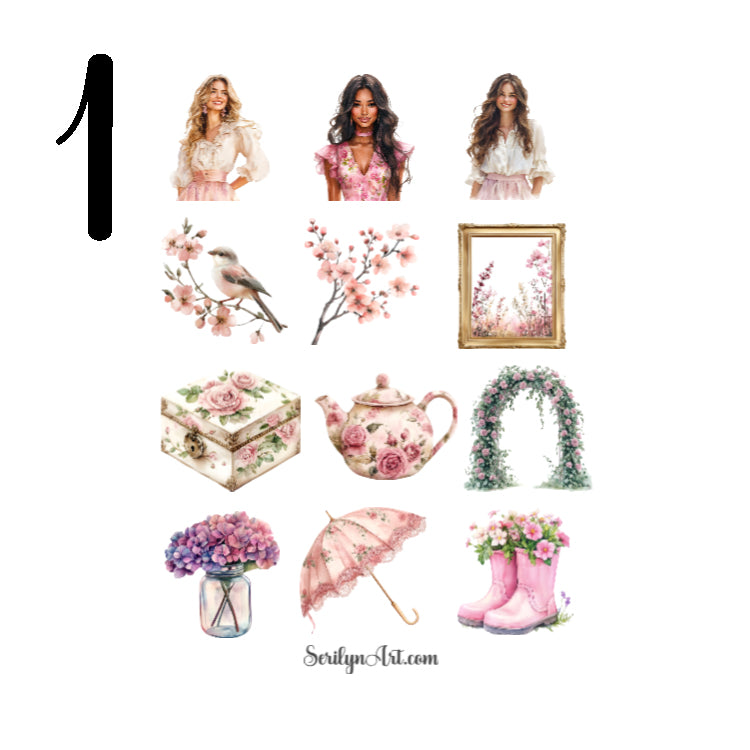 Spring Vintage Blossom Sticker Sheet