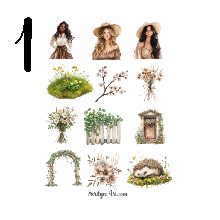 Spring Woodland Bloom Sticker Sheet