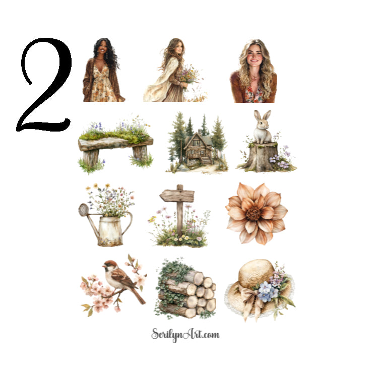 Spring Woodland Bloom Sticker Sheet