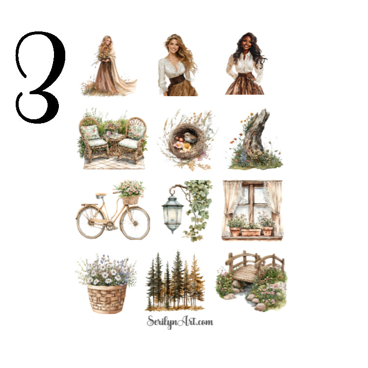 Spring Woodland Bloom Sticker Sheet