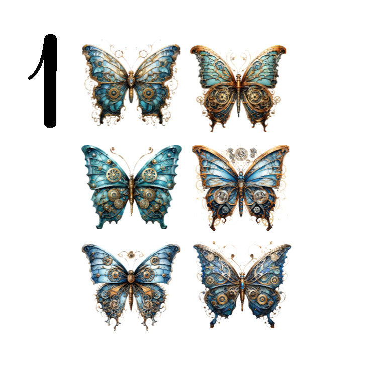 Steampunk Butterflies Sticker Sheet