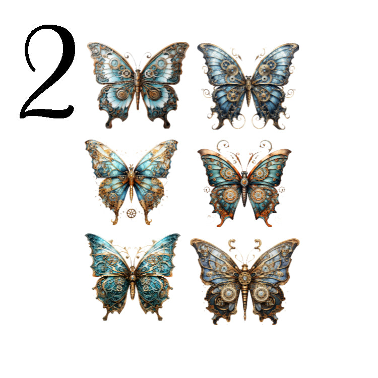 Steampunk Butterflies Sticker Sheet