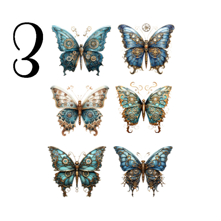 Steampunk Butterflies Sticker Sheet