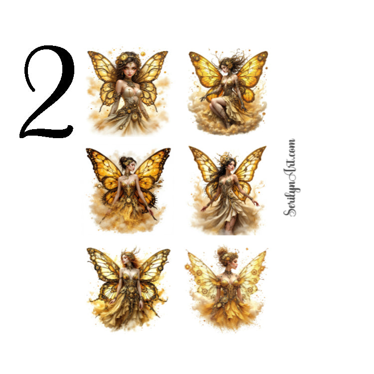 Steampunk Butterfly Fairy Sticker Sheet