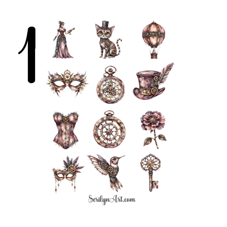Steampunk Masquerade Sticker Sheet
