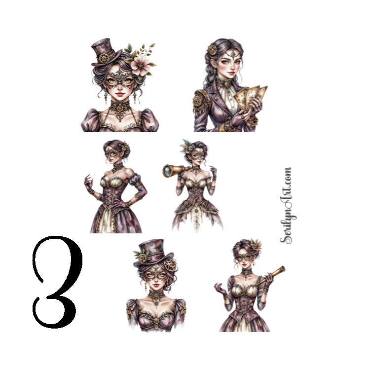 Steampunk Masquerade Sticker Sheet