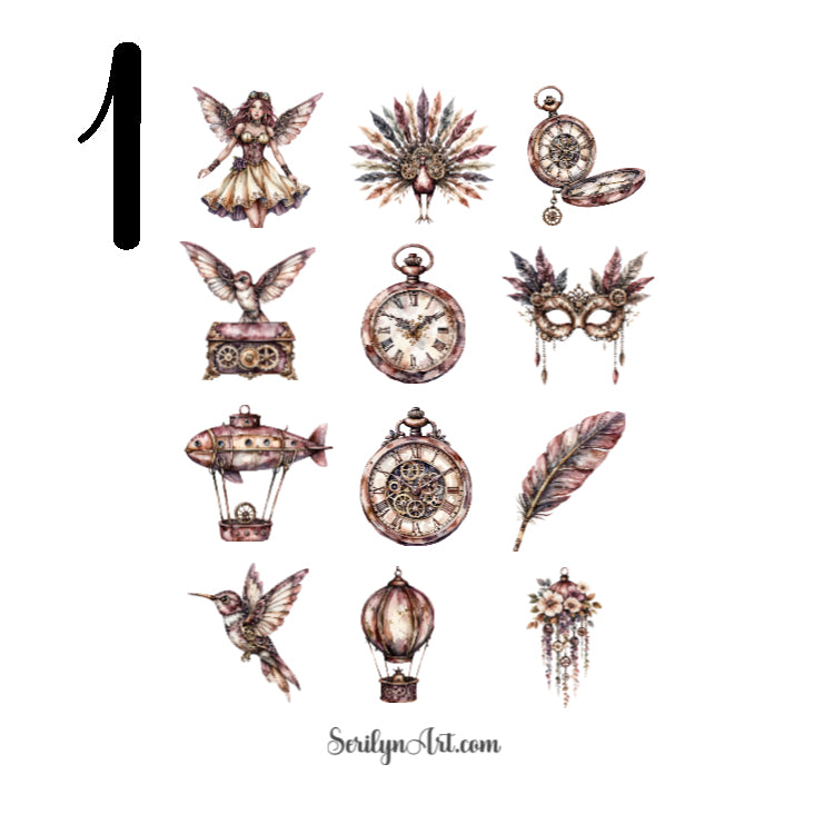 Steampunk Victorian Ballroom Sticker Sheet