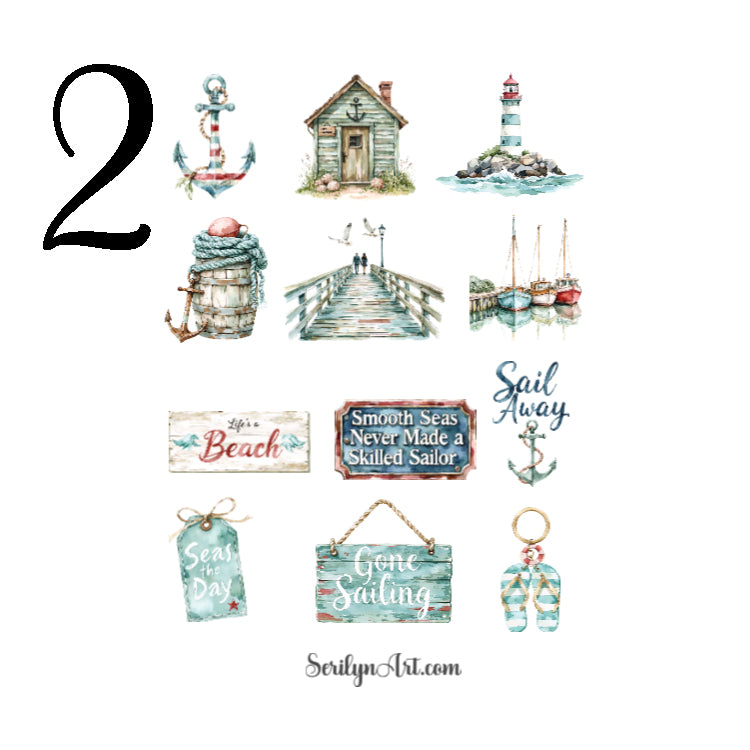 Summer Anchor Sticker Sheet