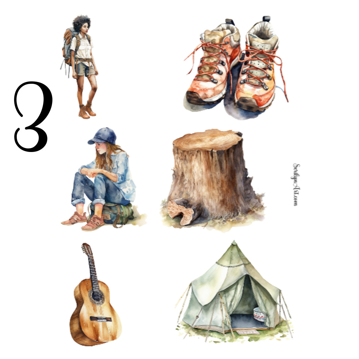 Summer Camping Sticker Sheet