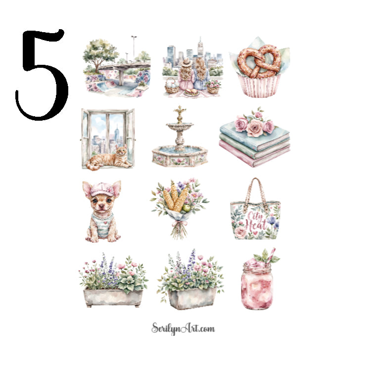 Summer City Sticker Sheet