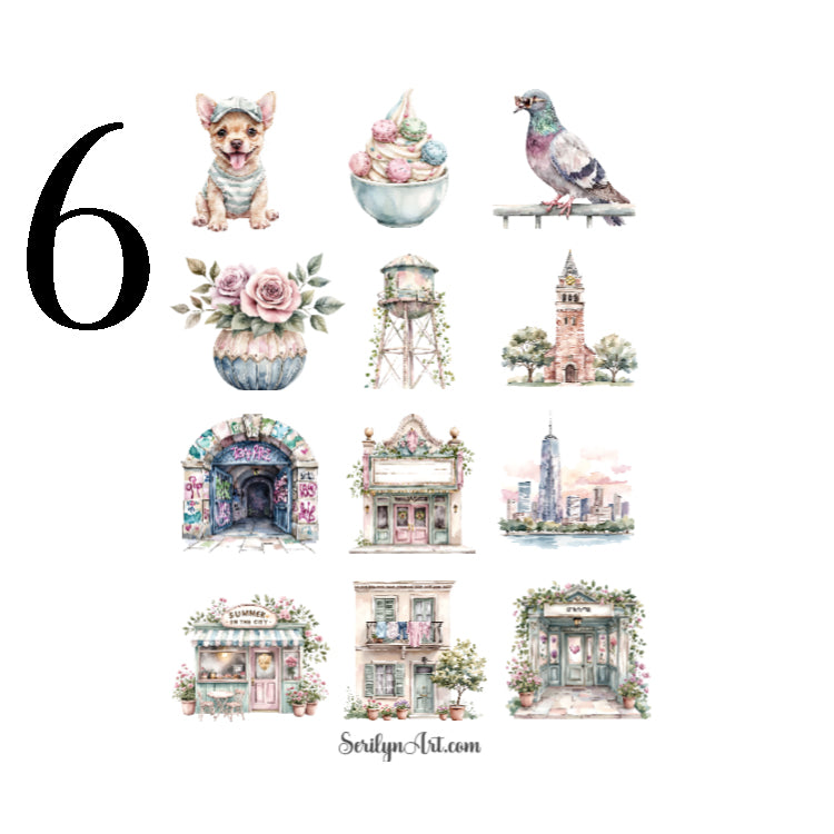 Summer City Sticker Sheet