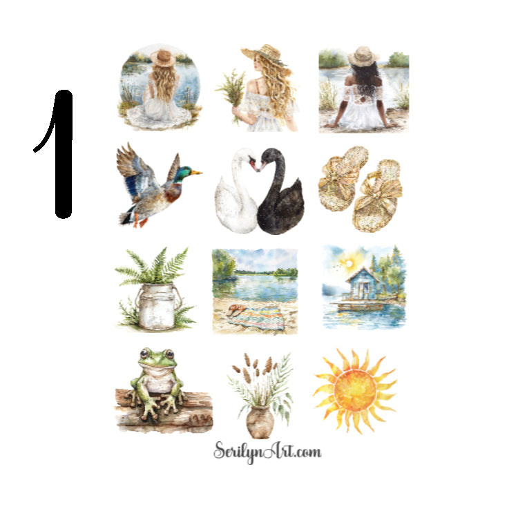 Summer Lake Sticker Sheet