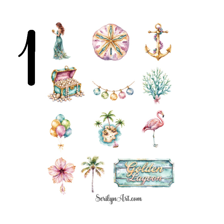 Sun Kissed Lagoon Sticker Sheet