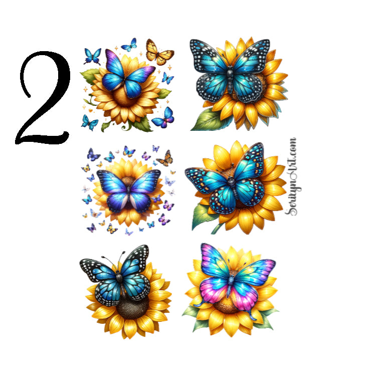 Sunflower Butterflies Sticker Sheet