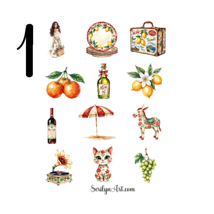Sunny Sicily Sticker Sheet