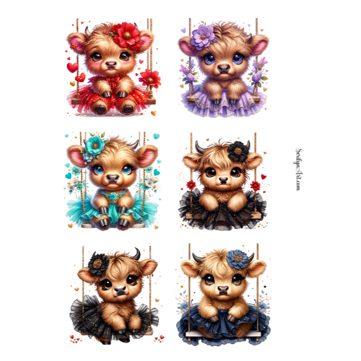 Swinging Cows Sticker Sheet